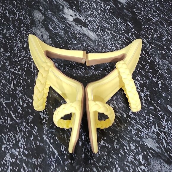 NEW SHOE LAND SL-MILEY SQUARE OPEN TOE HEELED DOUBLE BRAIDED STRAP SLIDE SANDAL - Picture 12 of 15